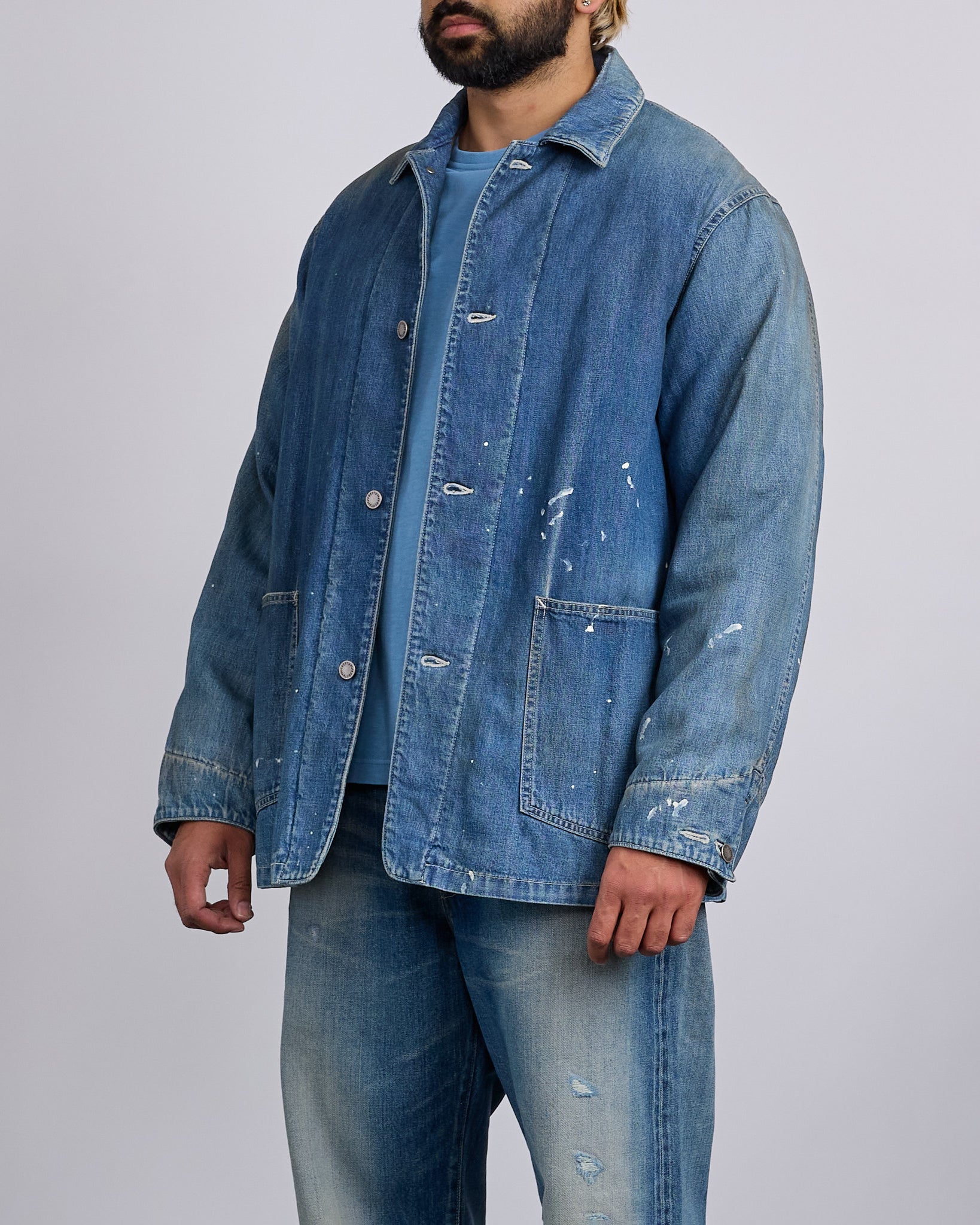 visvim Social Sculpture Coverall Down Jacket DMGD Indigo – LESS 17