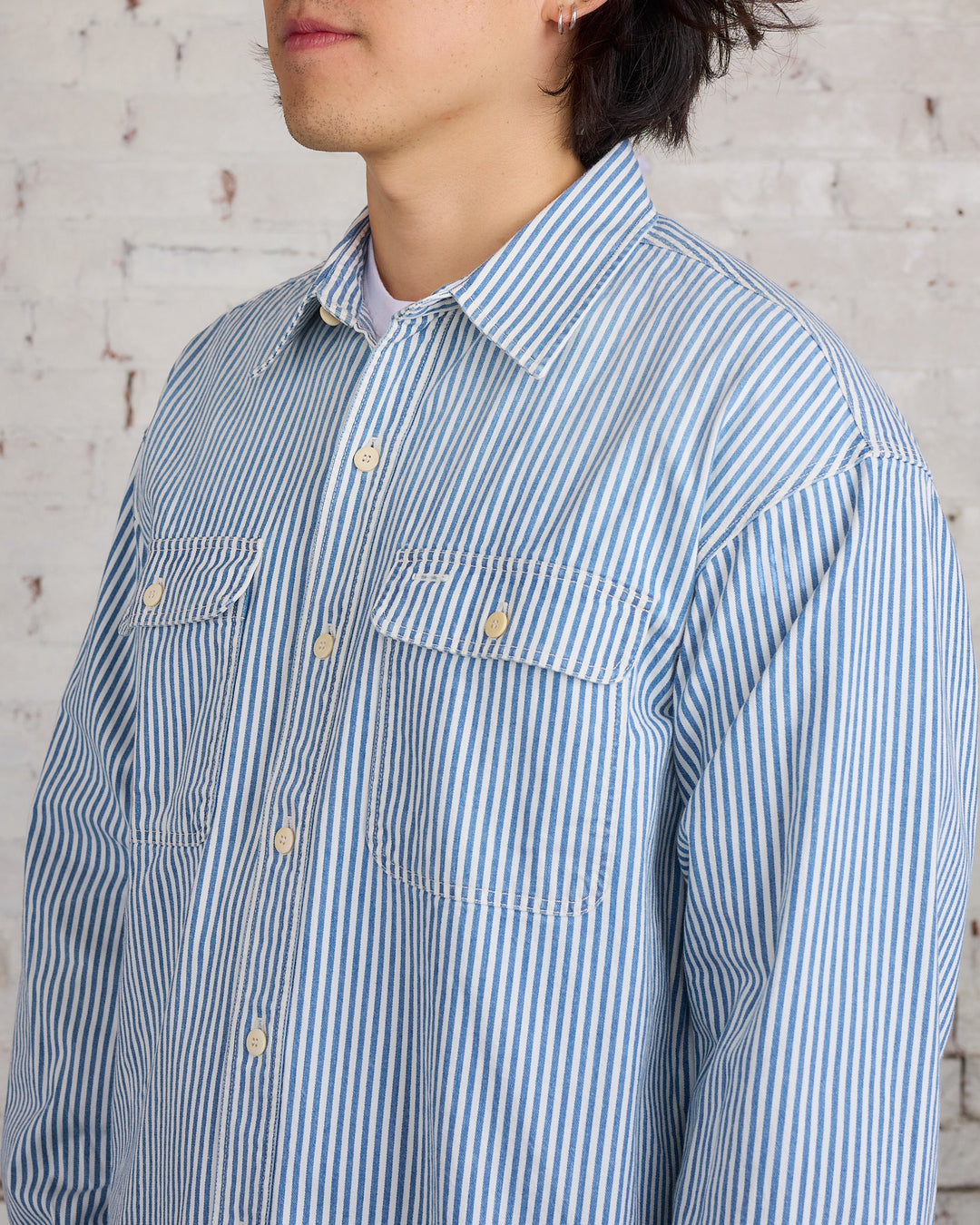 visvim Social Sculpture Langer Shirt Hickory DMGD