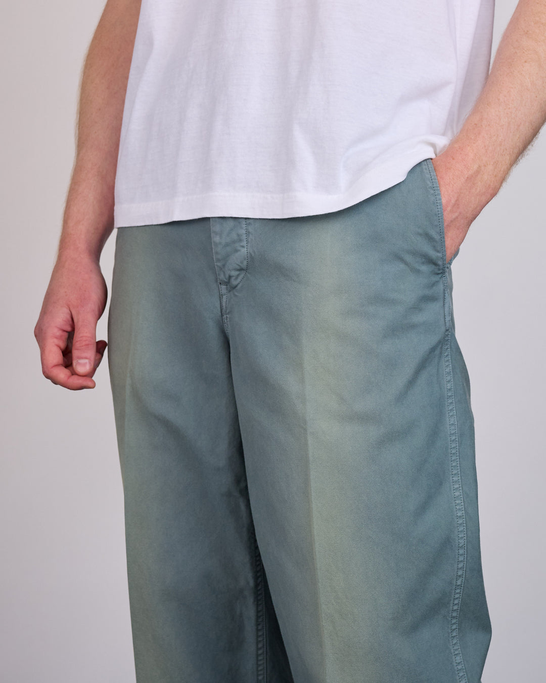 visvim Summer Spot Broader Chino Pant DMGD Lt.Green