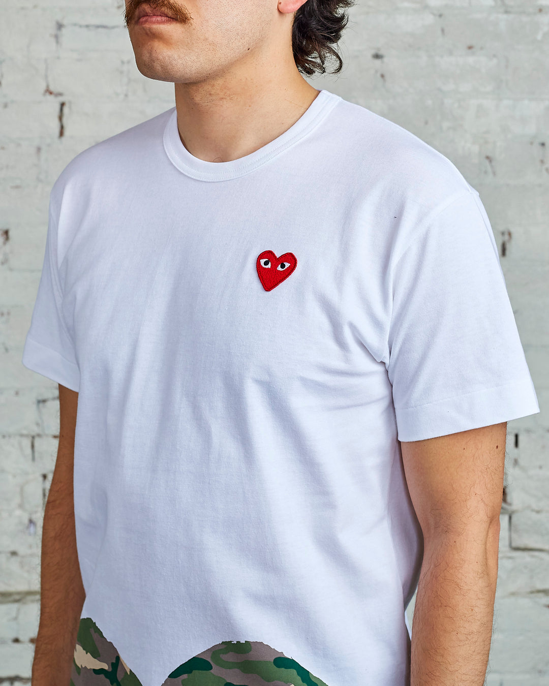 Comme des Garçons PLAY Big Camouflage Large Low Heart T-Shirt