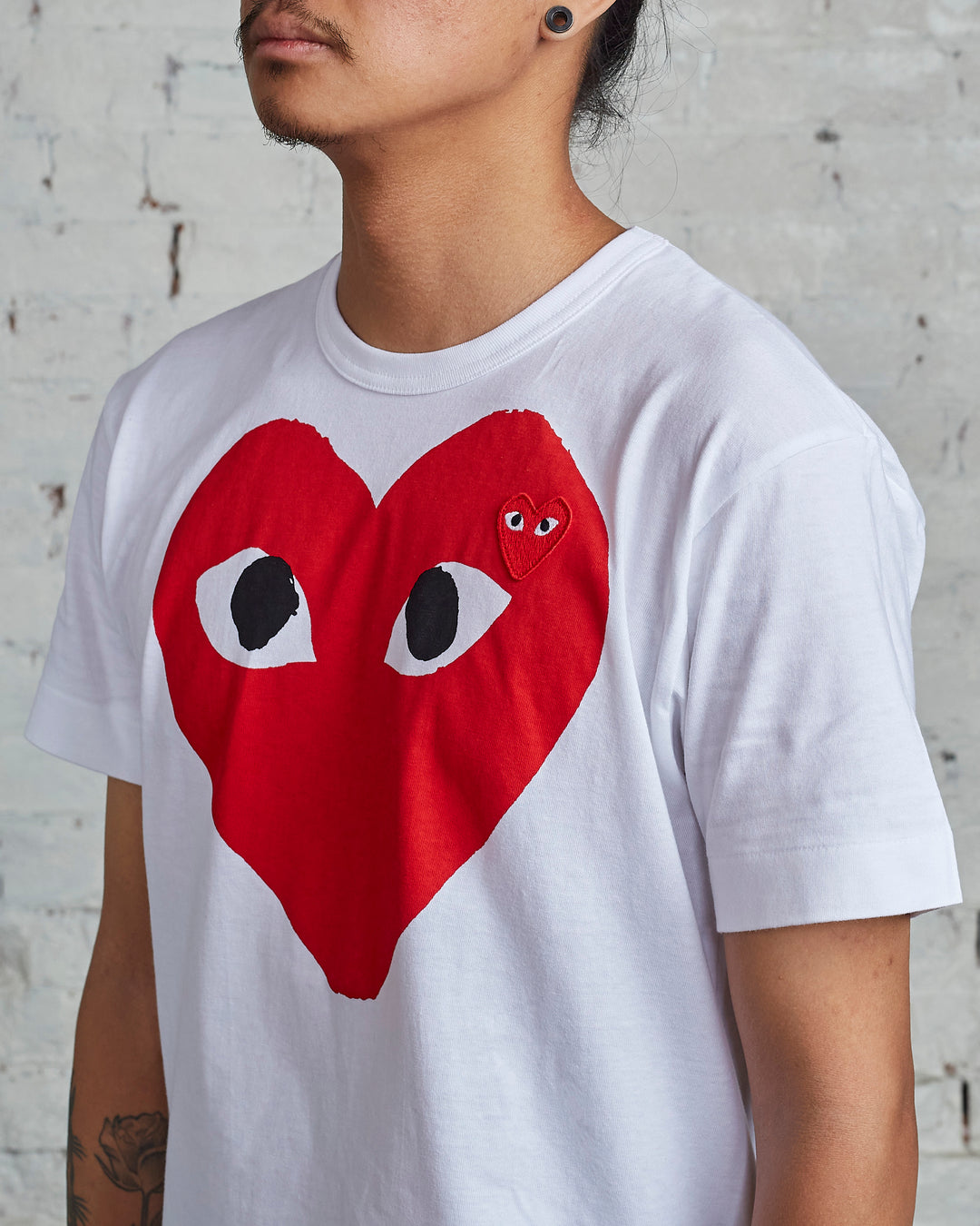 Comme des Garçons PLAY Big Red Chest Heart T-Shirt White