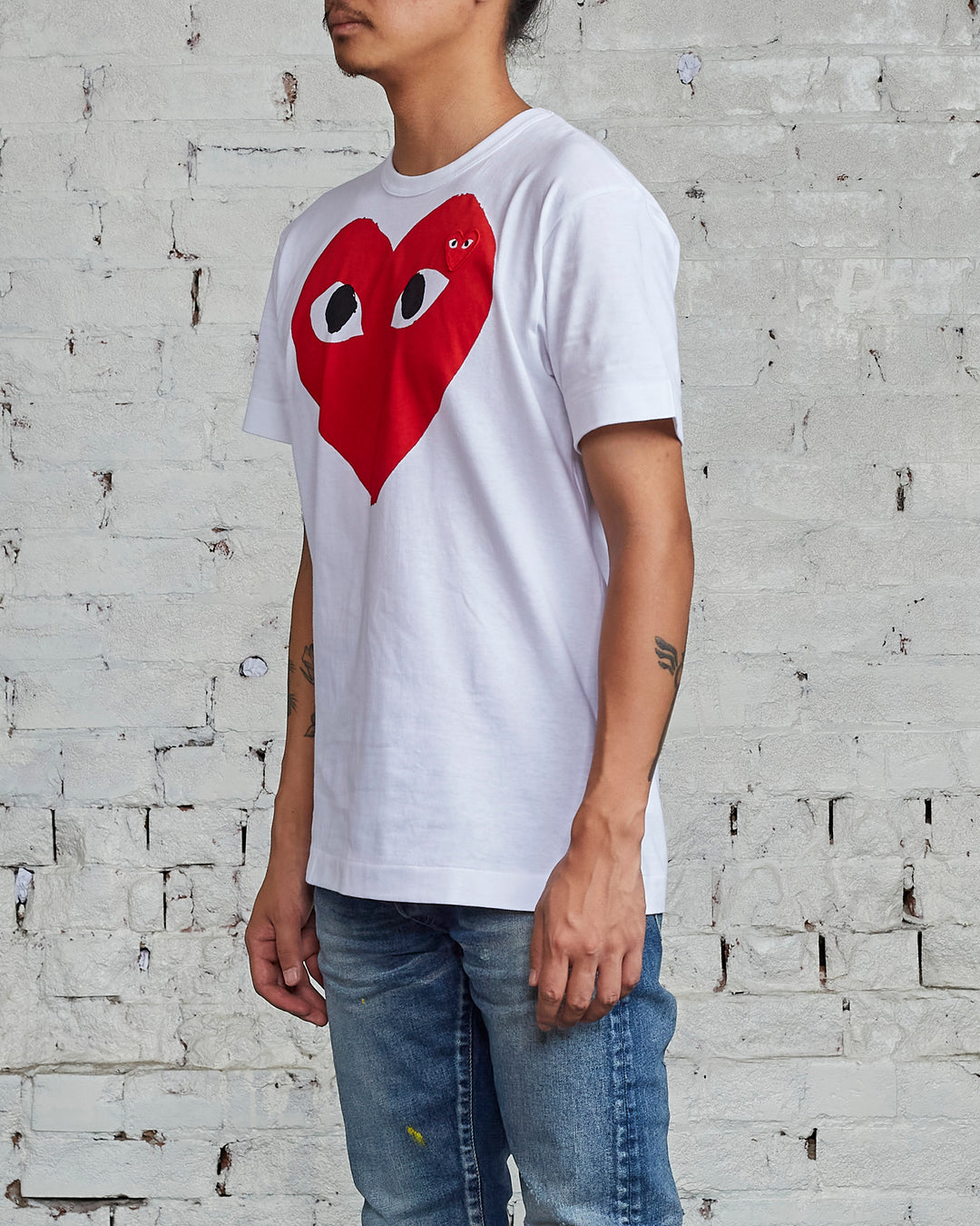 Comme des Garçons PLAY Big Red Chest Heart T-Shirt White – LESS 17