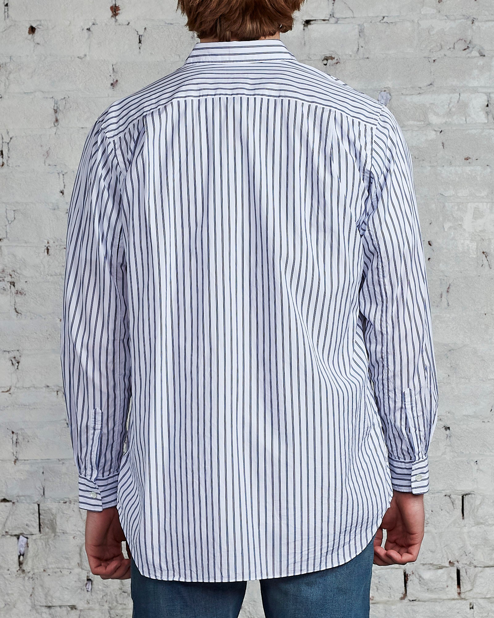 Comme des Garçons PLAY Black Heart Striped Long Sleeve Button