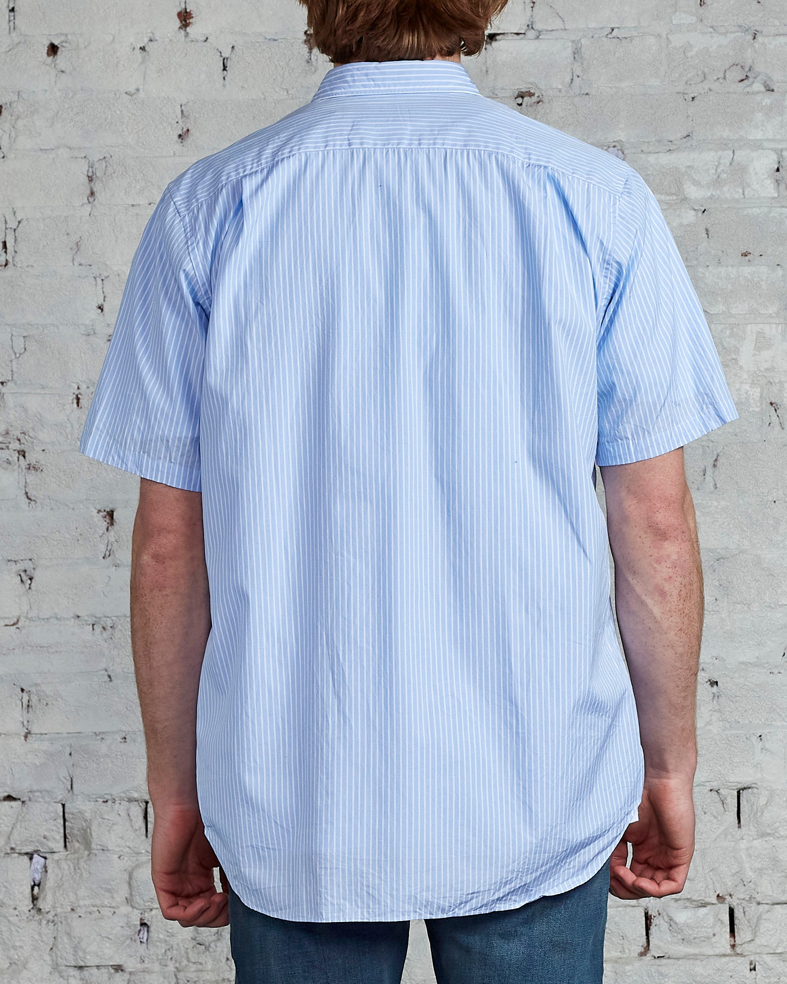 Comme des Garçons PLAY Black Heart Striped Short Sleeve Button