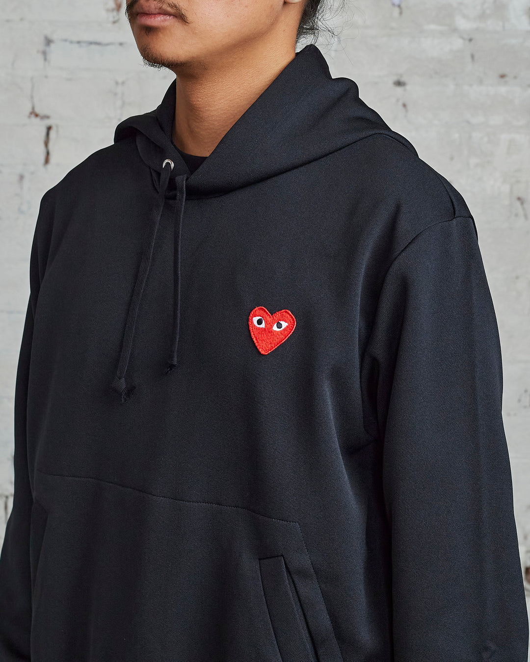 Comme des Garçons PLAY Red Heart Hooded Sweatshirt Black – LESS 17