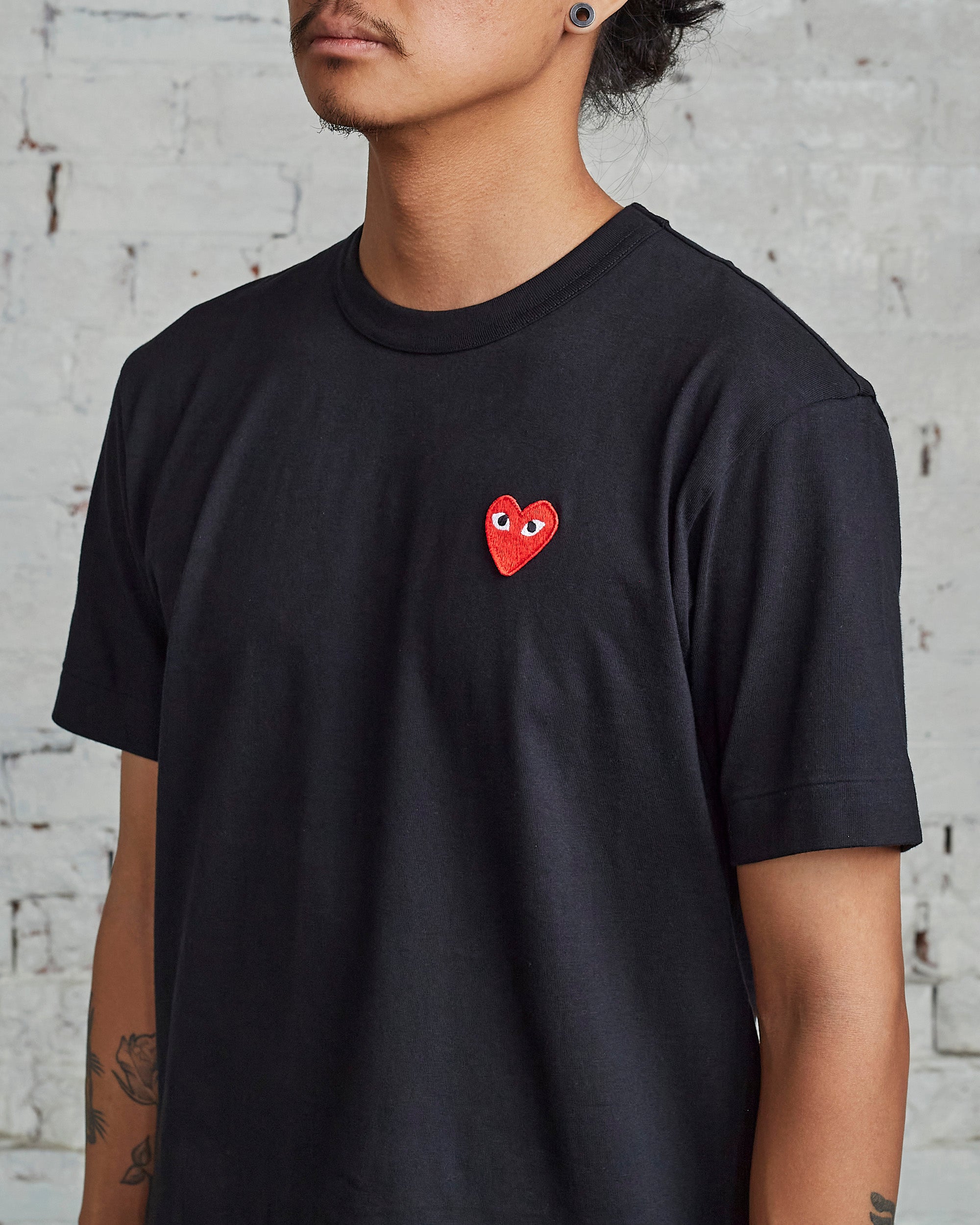 Cdg black outlet red heart