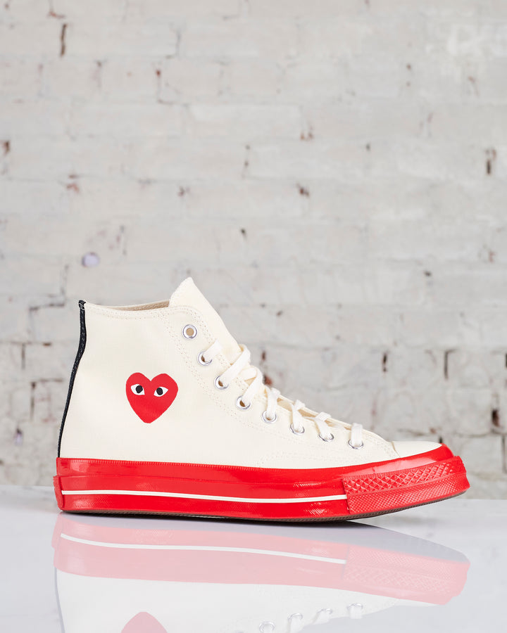 Comme des Garçons PLAY x Converse Chuck Taylor Red Sole Off White High