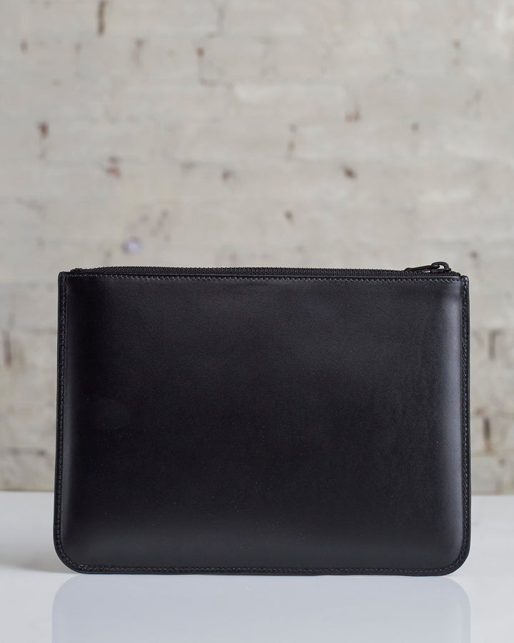 Comme des Garçons Wallet Very Black Leather Line Large Zip Pouch