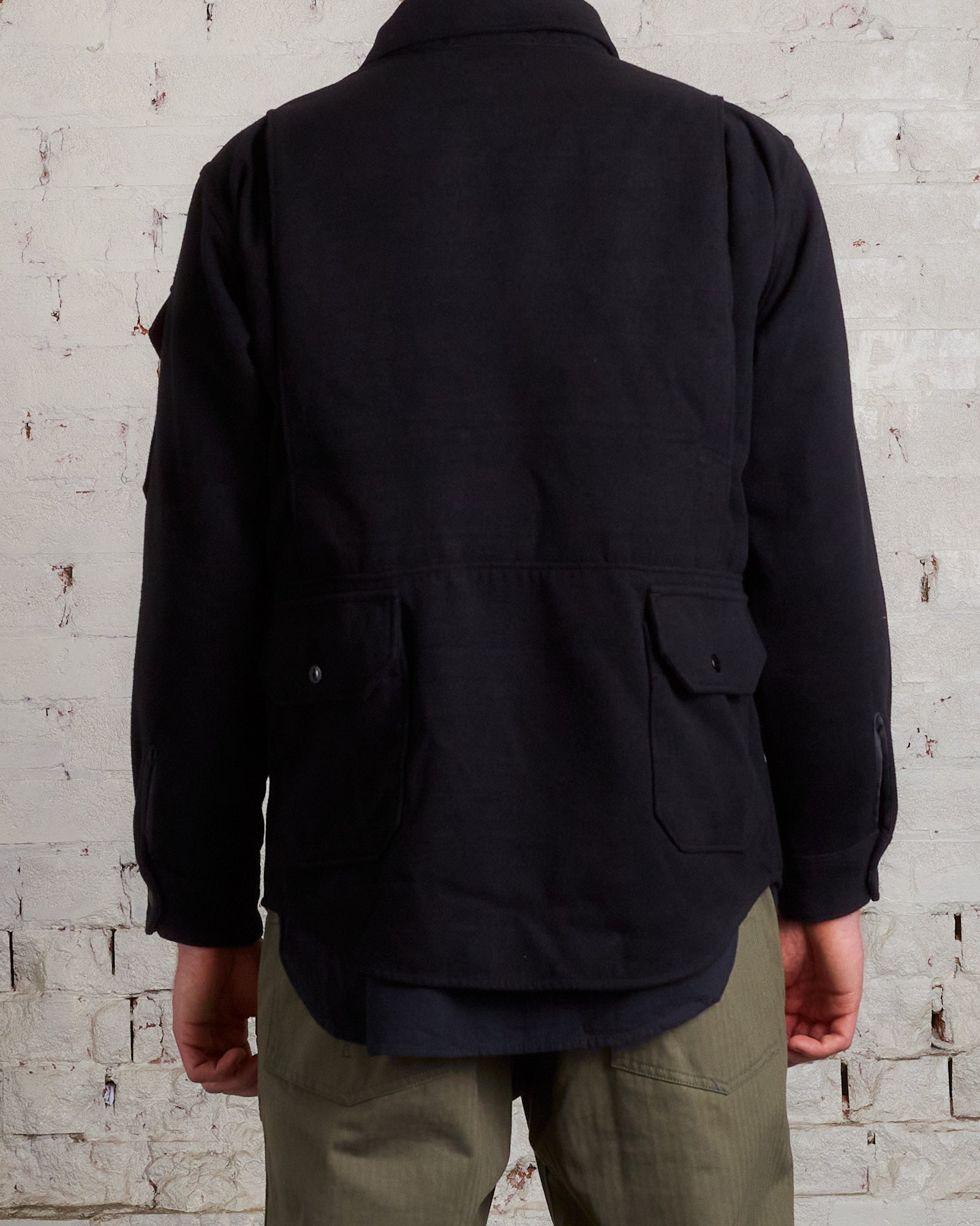 Engineered Garments Explorer Shirt Jacket Black Fake Melton – LESS 17