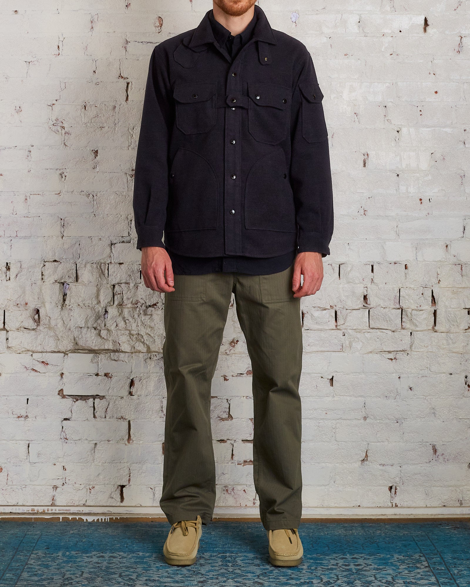 Engineered Garments Explorer Shirt Jacket Charcoal Fake Melton