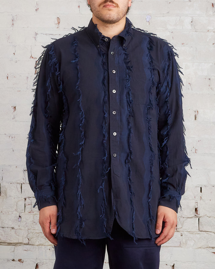 Engineered Garments 19 Century BD Button Shirt Navy Fringe Stripe