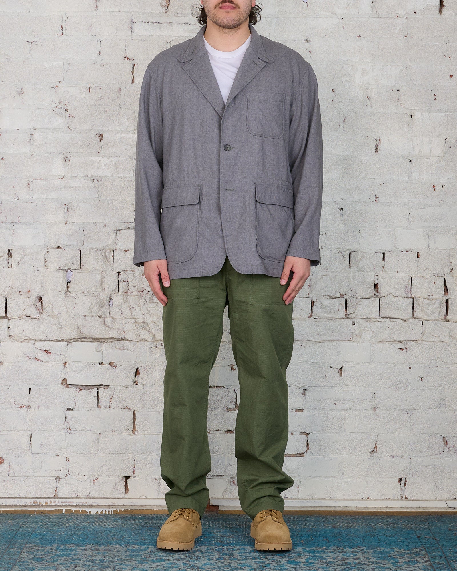 Engineered Garments Loiter Jacket Grey Tropical Wool