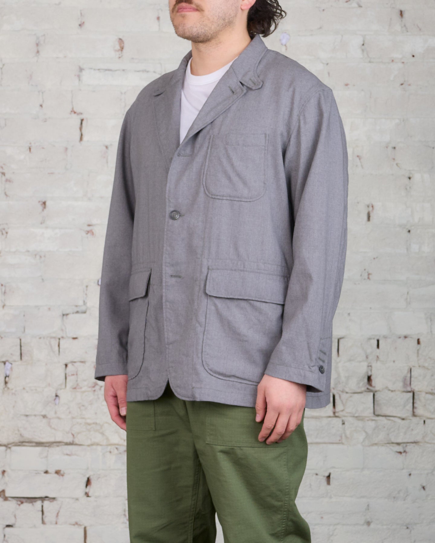 Engineered Garments Loiter Jacket Grey Tropical Wool – LESS 17