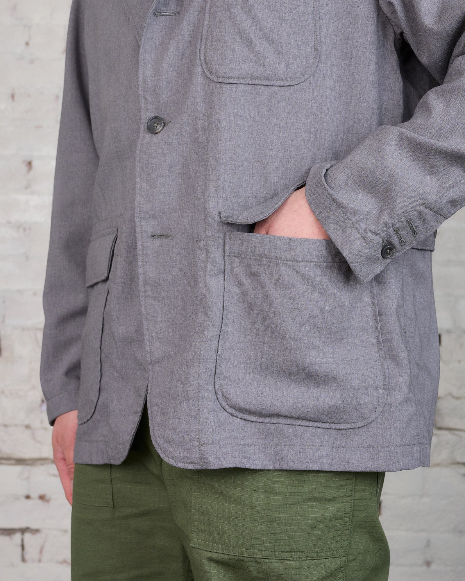 Engineered Garments Loiter Jacket Grey Tropical Wool