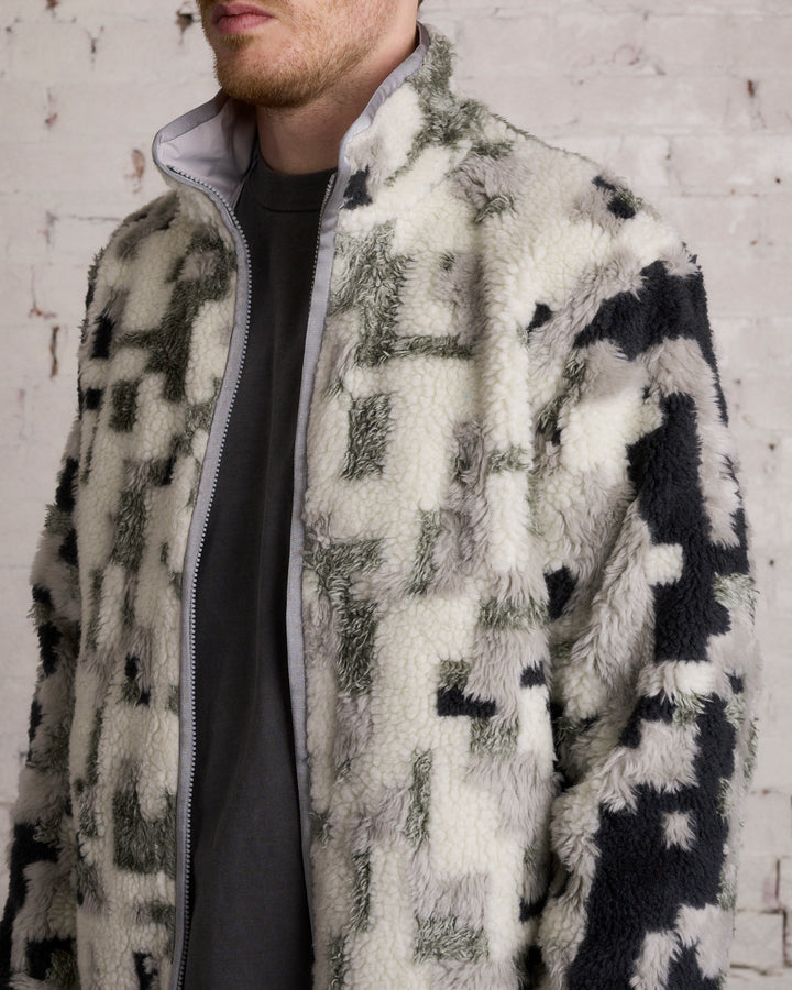 John Elliott 3D Polar Fleece Reversible Zip Jacket Digital Snow Camo