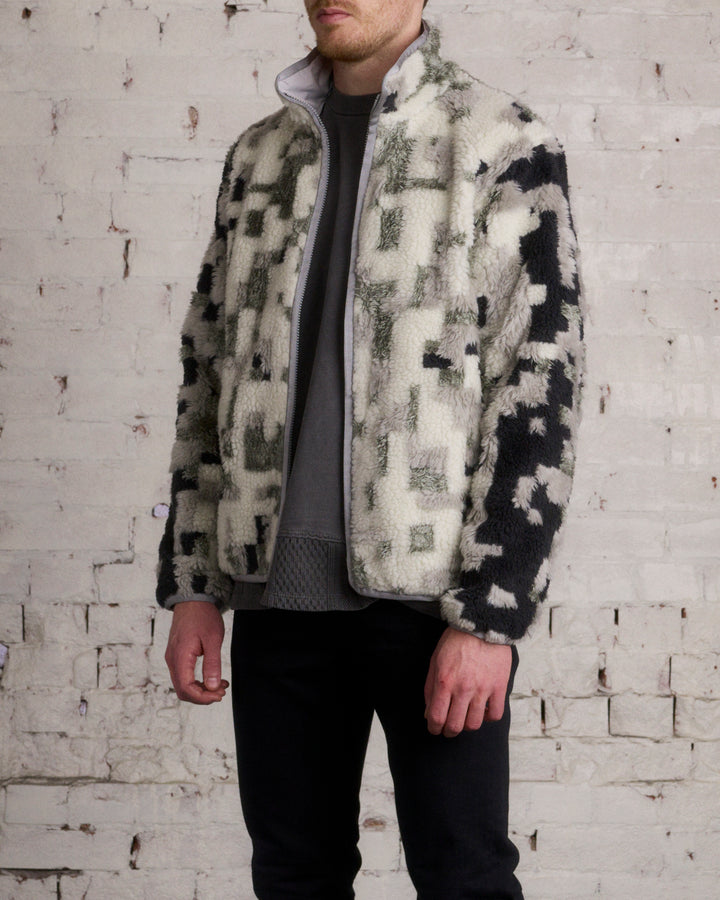 John Elliott 3D Polar Fleece Reversible Zip Jacket Digital Snow Camo