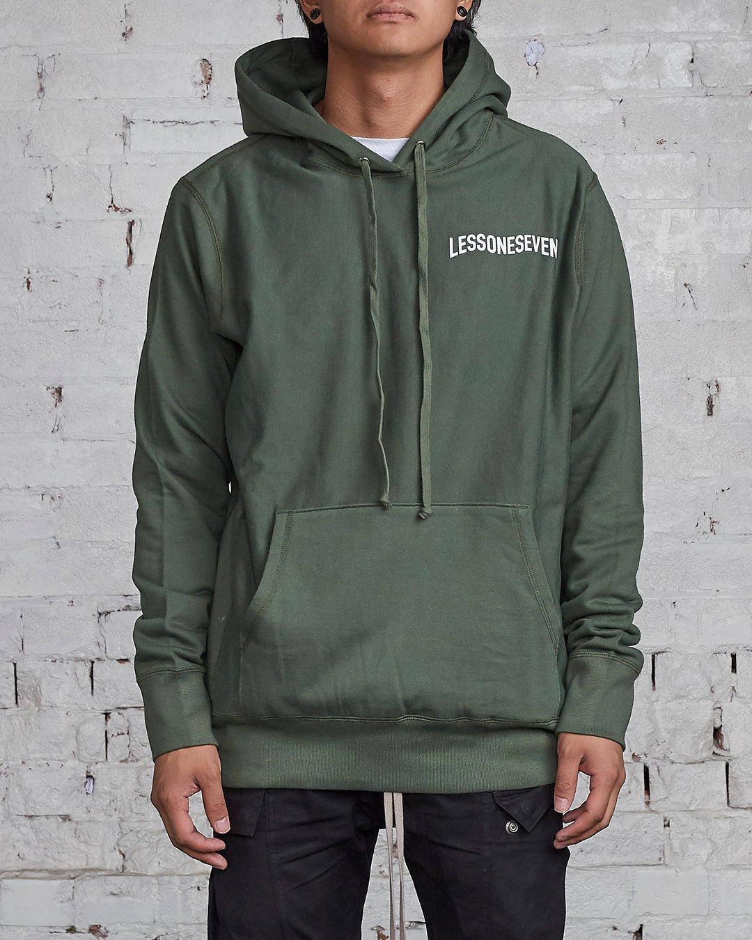 LESS17 Wavy Hoodie Olive-LESS 17