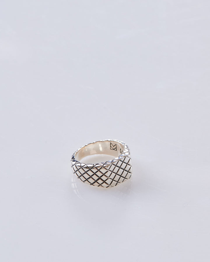 Maple Quilted Signet Ring Silver 925