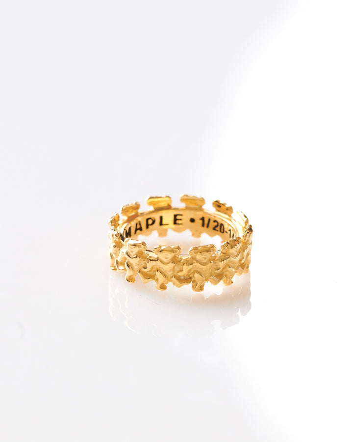 Maple x The Grateful Dead Dead Head Ring 14k Gold Plated