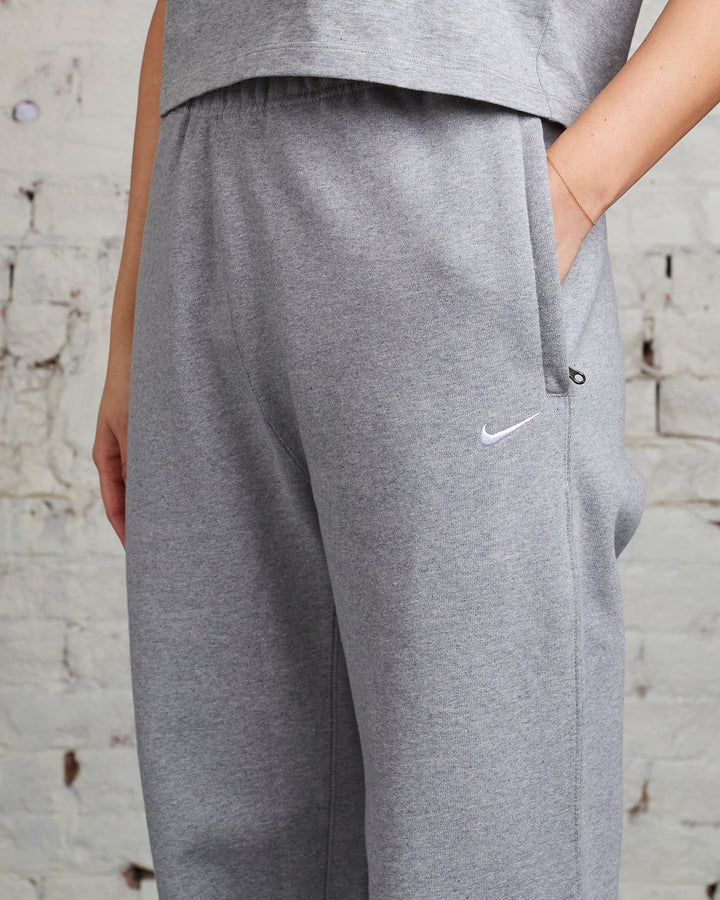 NikeLab Women's Solo Swoosh Fleece Pant Dark Grey Heather / White