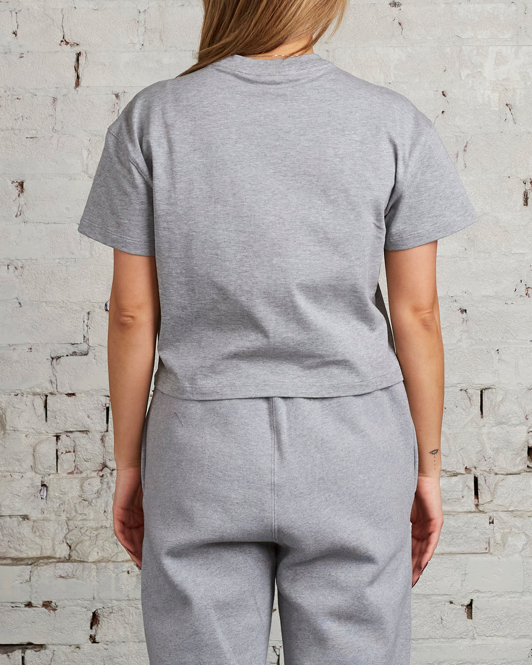 NikeLab Women's Solo Swoosh T-Shirt Dark Grey Heather / White