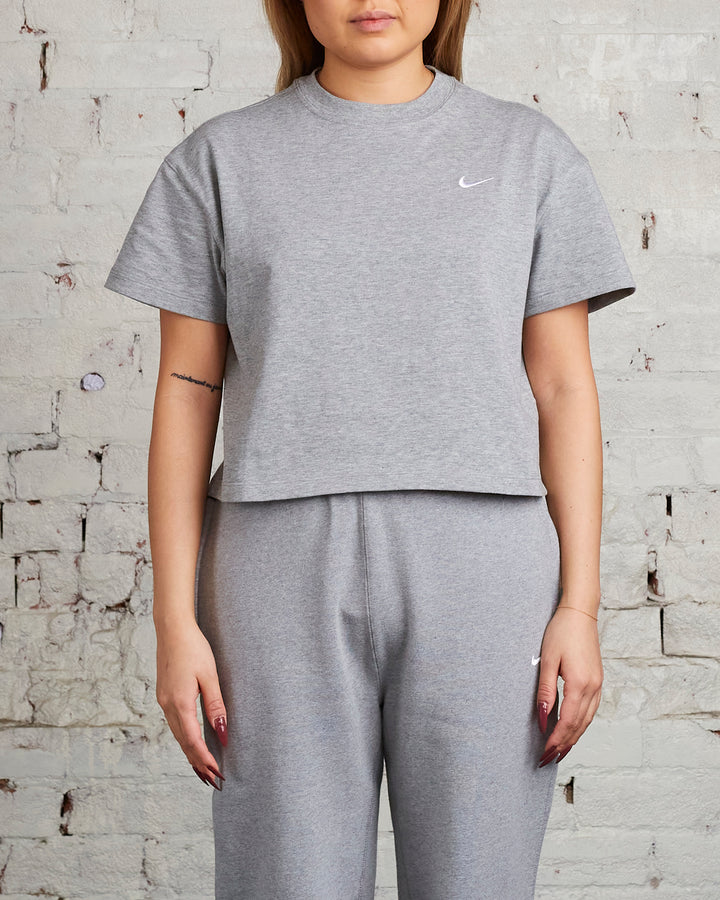 NikeLab Women's Solo Swoosh T-Shirt Dark Grey Heather / White