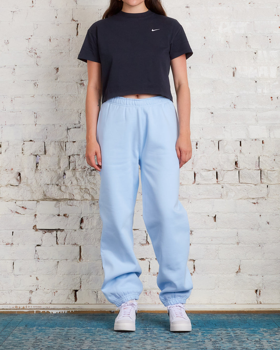 Nikelab Women's Solo Swoosh Fleece Pant Celestine Blue/White