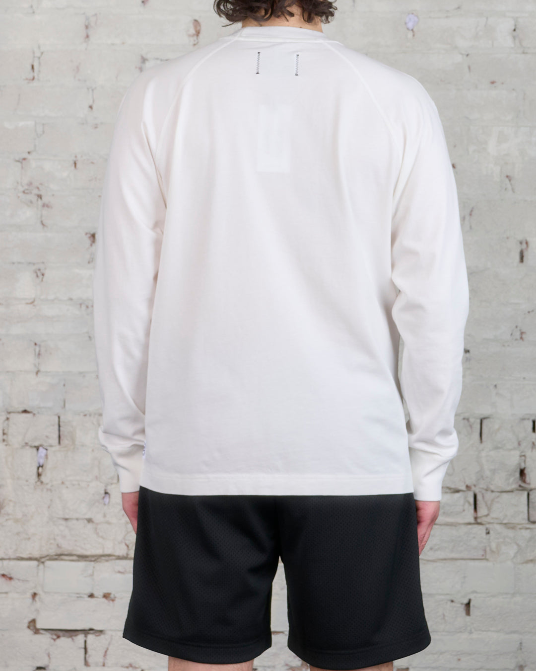 Reigning Champ Embroidered Script Long Sleeve T-Shirt Ivory