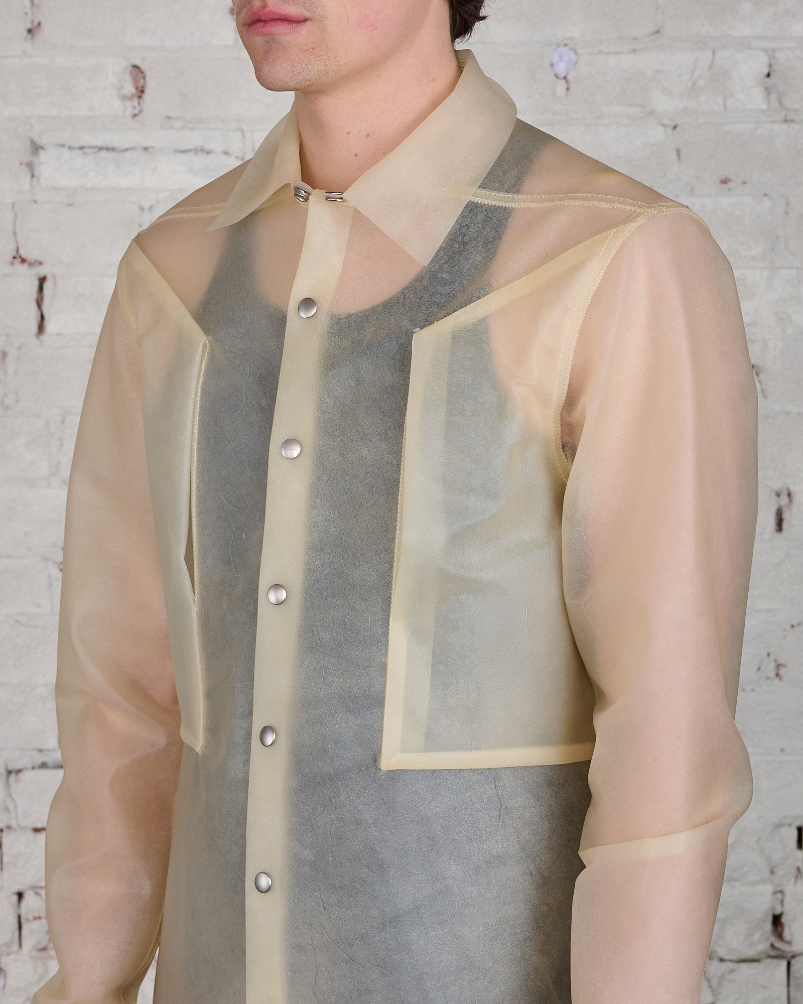 Rick Owens Fogpocket Outershirt Transparent Leather Natural – LESS 17