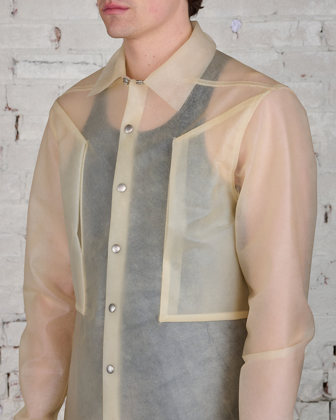Rick Owens Fogpocket Outershirt Transparent Leather Natural