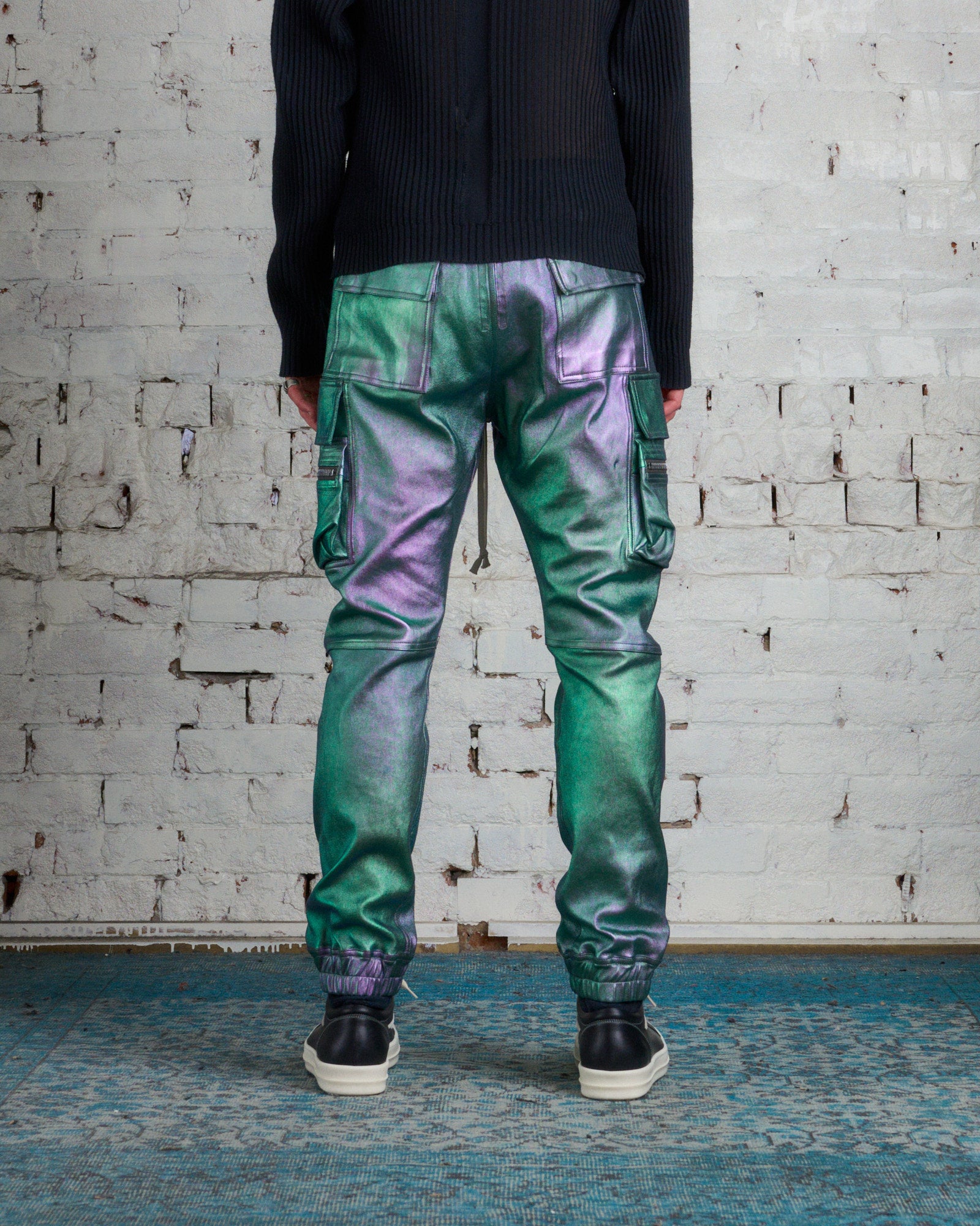 Rick Owens Mastodon Cargo Pant Iridescent Lamb Leather