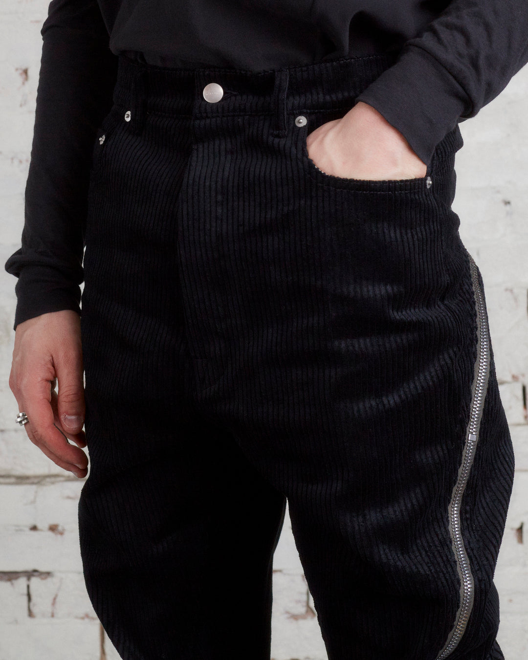 Rick Owens Runway Bolan Banana Pant Heavy Corduroy Black