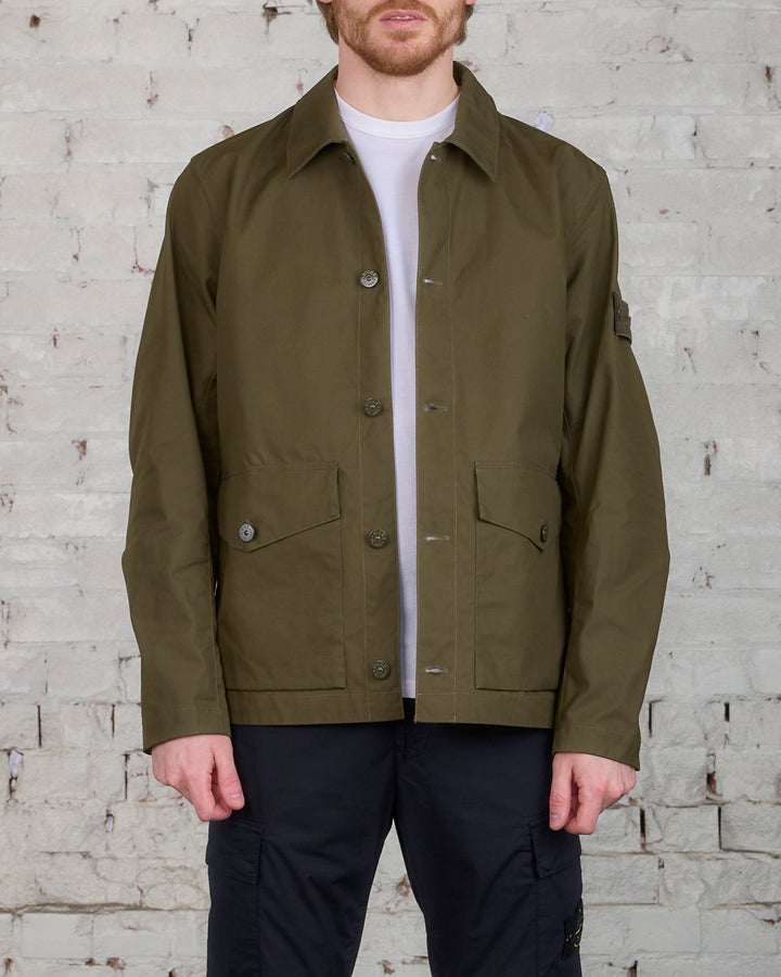 Stone Island Ghost Piece O-Ventile Jacket Military Green