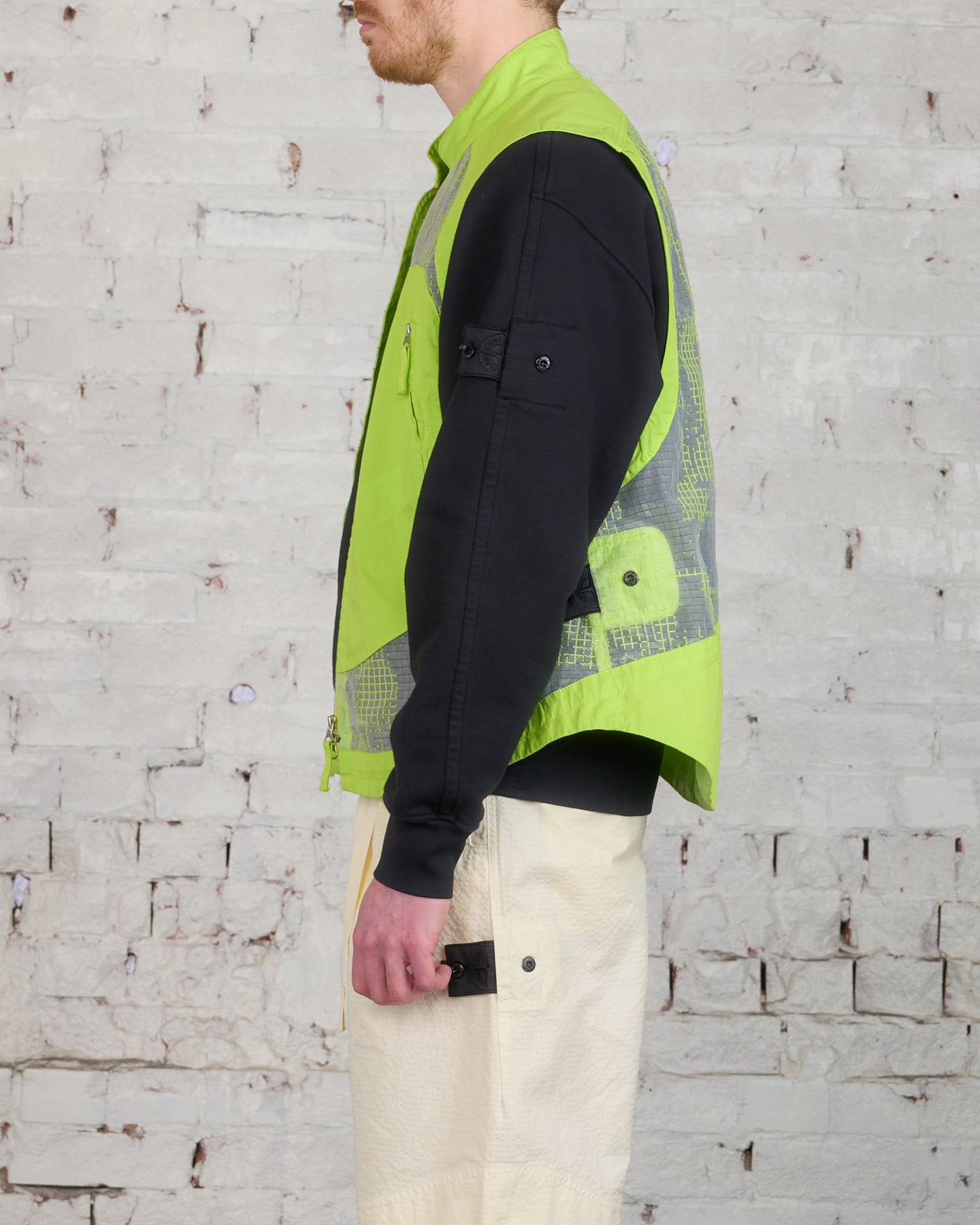 Très Bien - Stone Island Shadow Project Devore Vest Pistachio