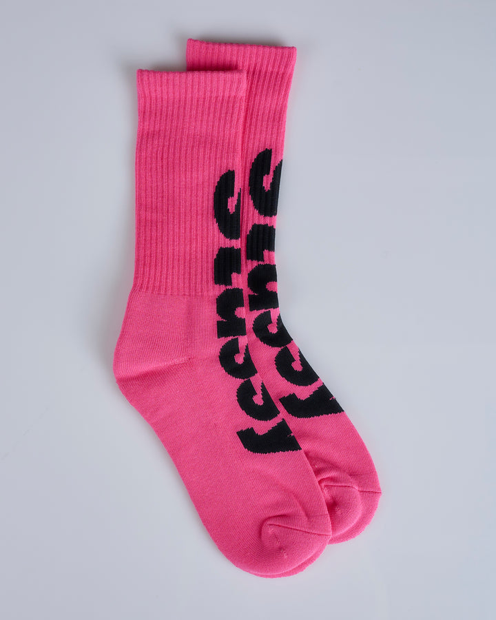 Stussy Big Helvetica Crew Sock Pink / Black