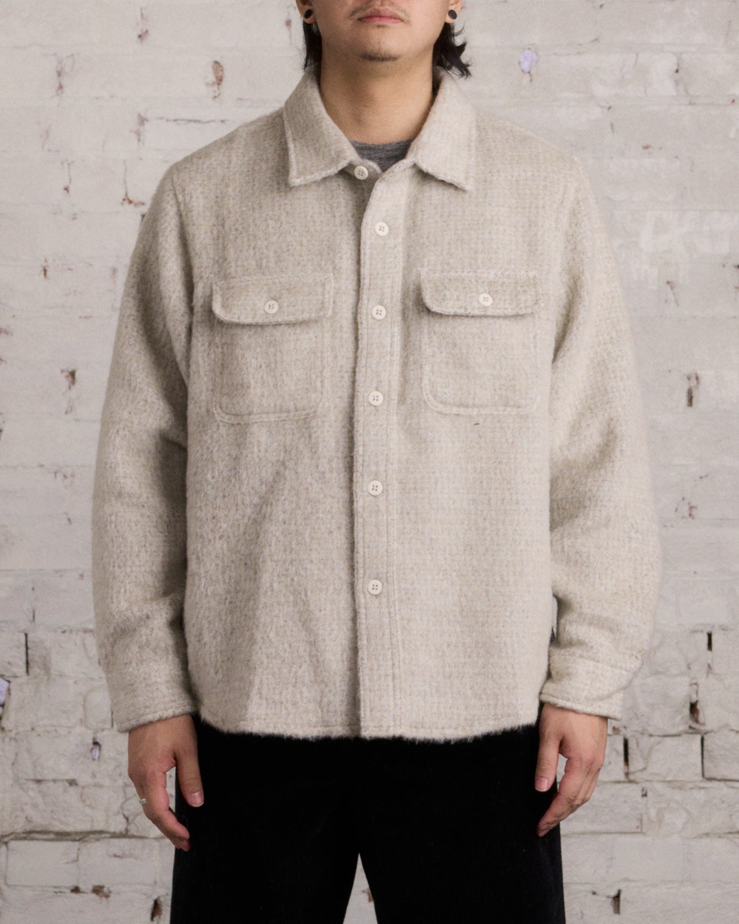 Stussy Specked Wool CPO Shirt Jacket Bone