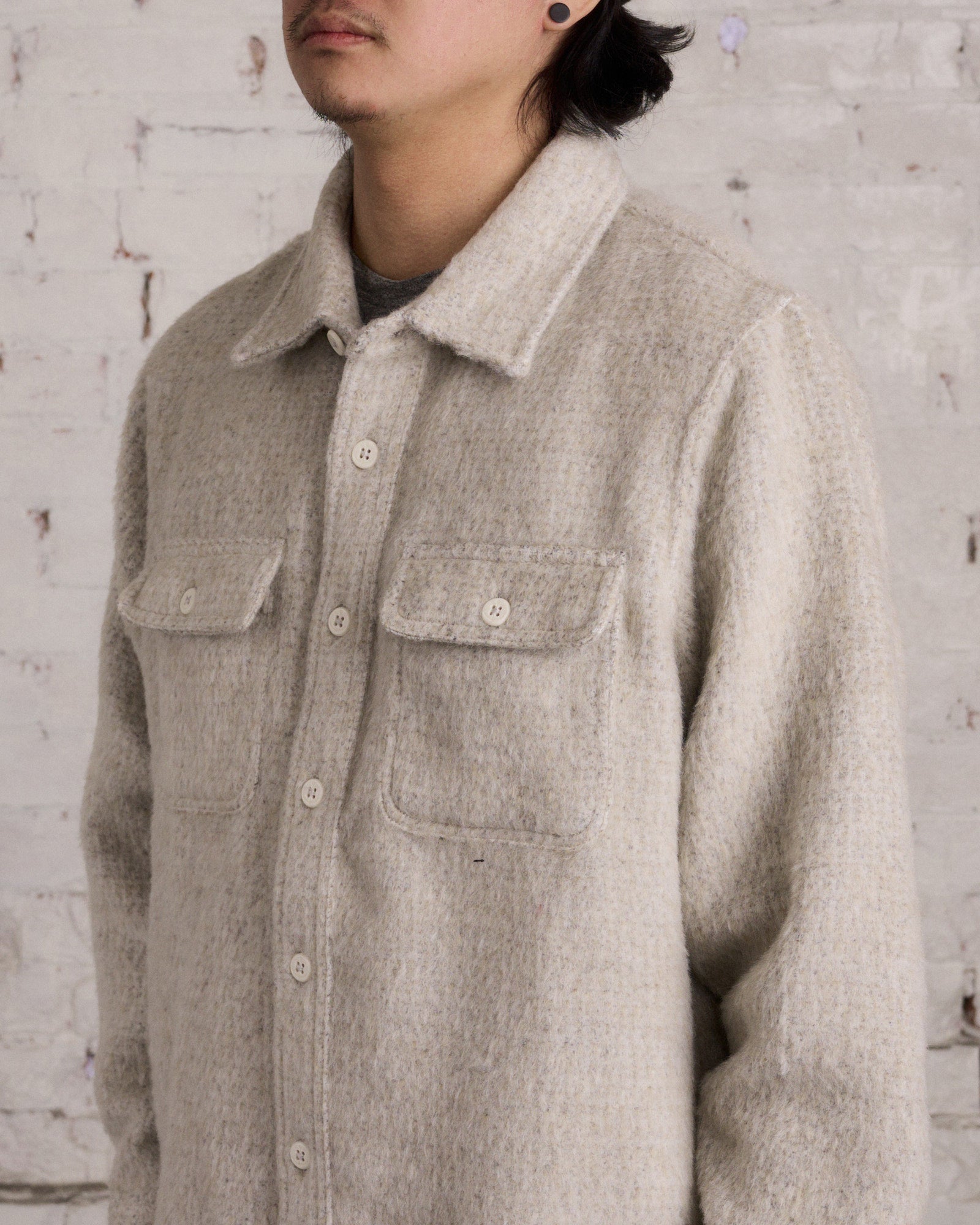 Stussy Specked Wool CPO Shirt Jacket Bone