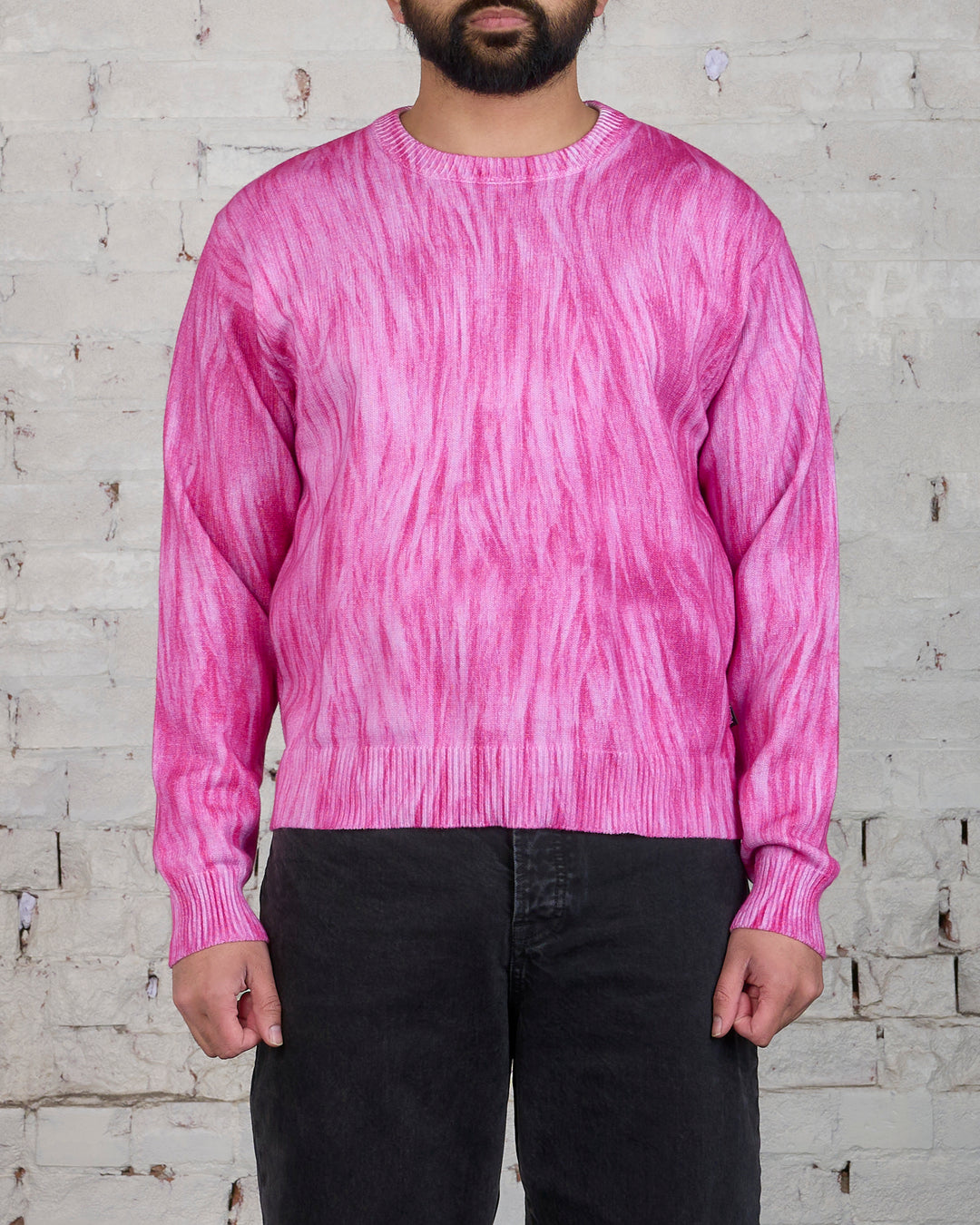 Stussy Printed Fur Sweater Pink
