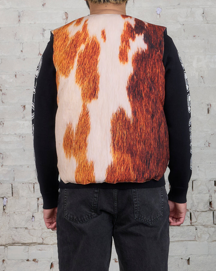 Stussy Reversible Quilted Vest Cowhide Print