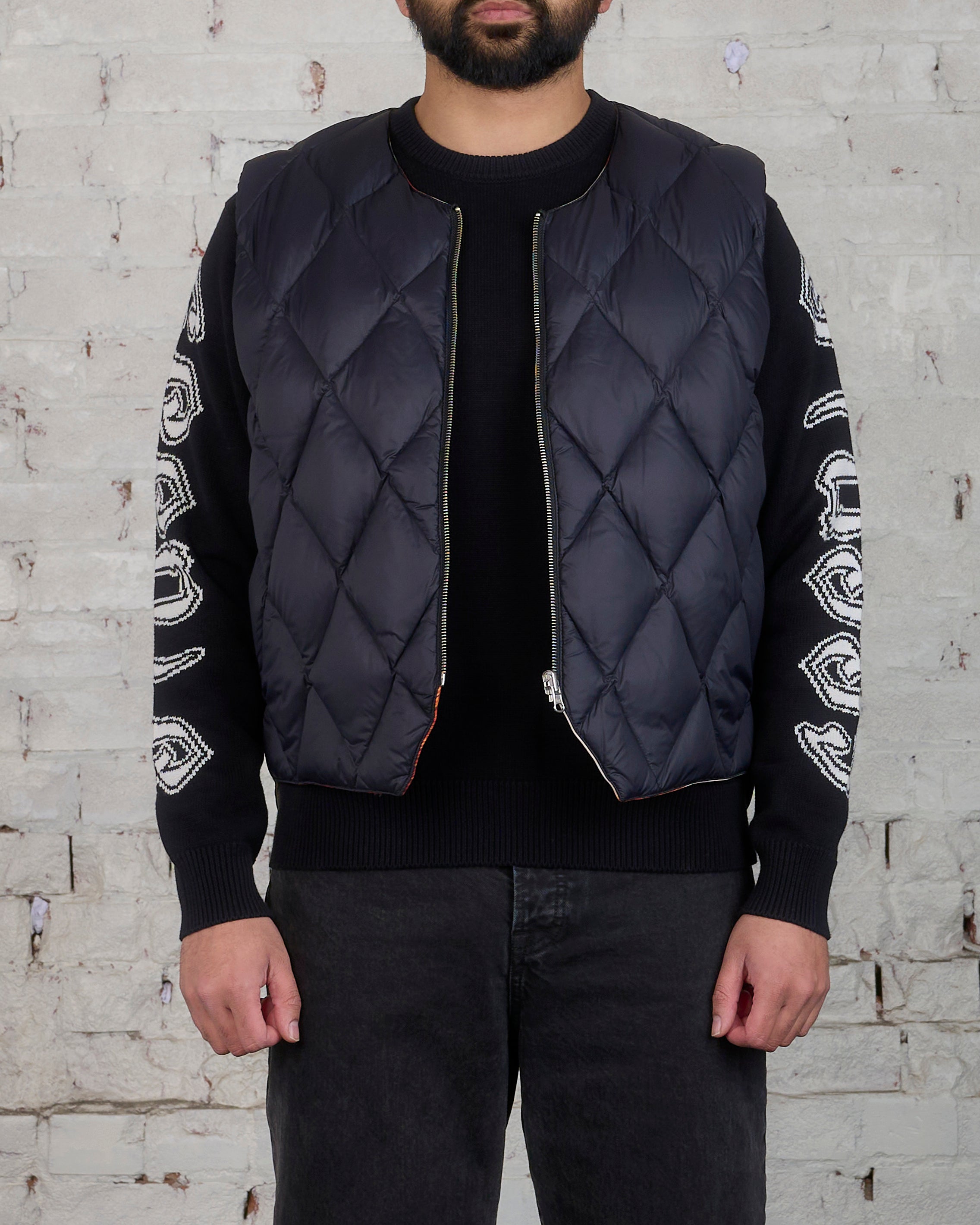 Stussy Reversible Quilted Vest Cowhide Print