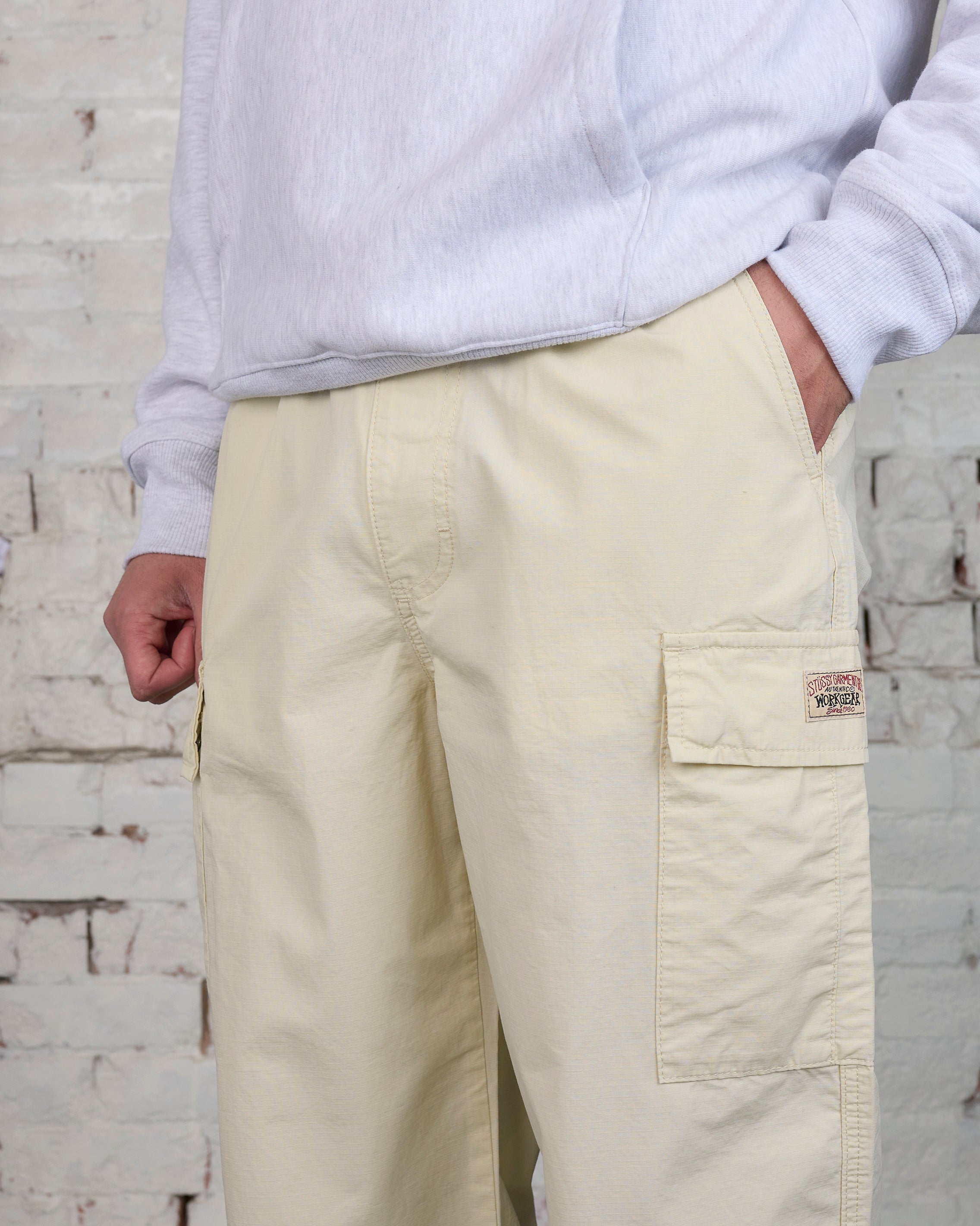 Stussy Ripstop Cargo Beach Pant Cream