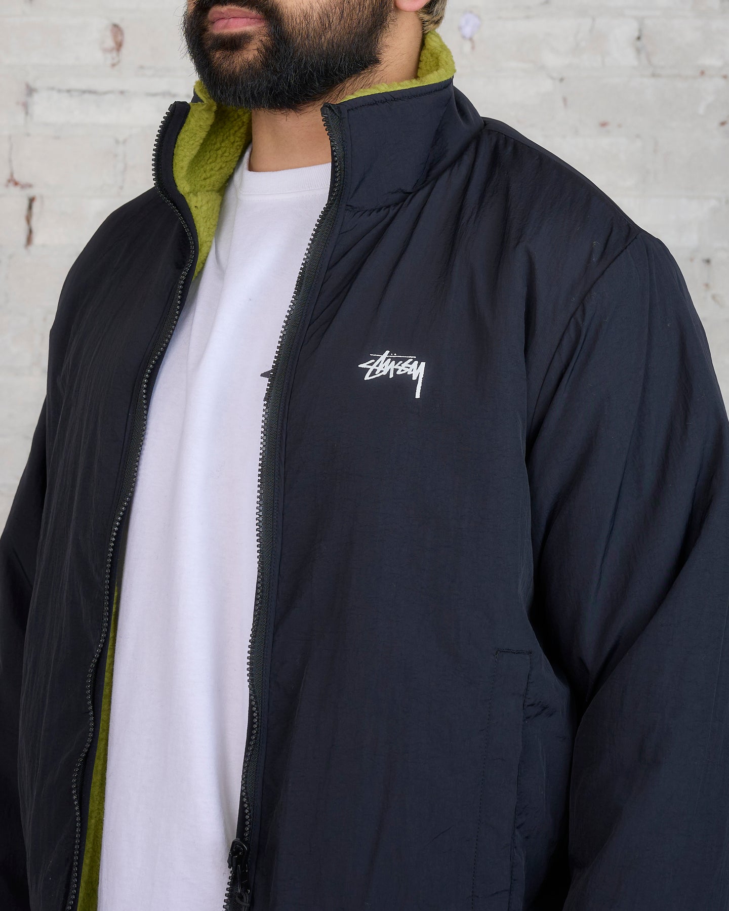 Stussy Sherpa Reversible Jacket Moss Green – LESS 17