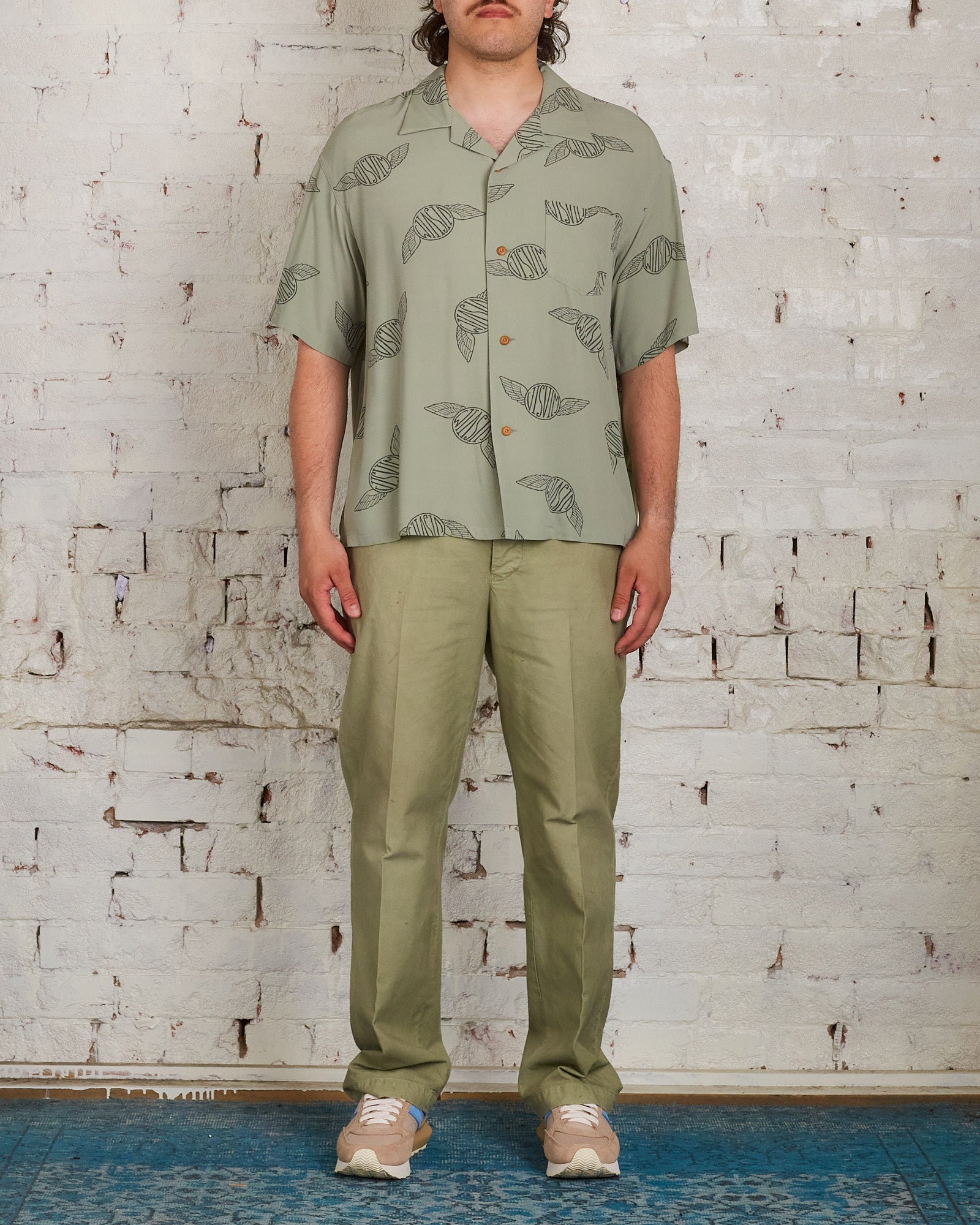 visvim Contrary Dept Wallis Button Shirt Lt Green