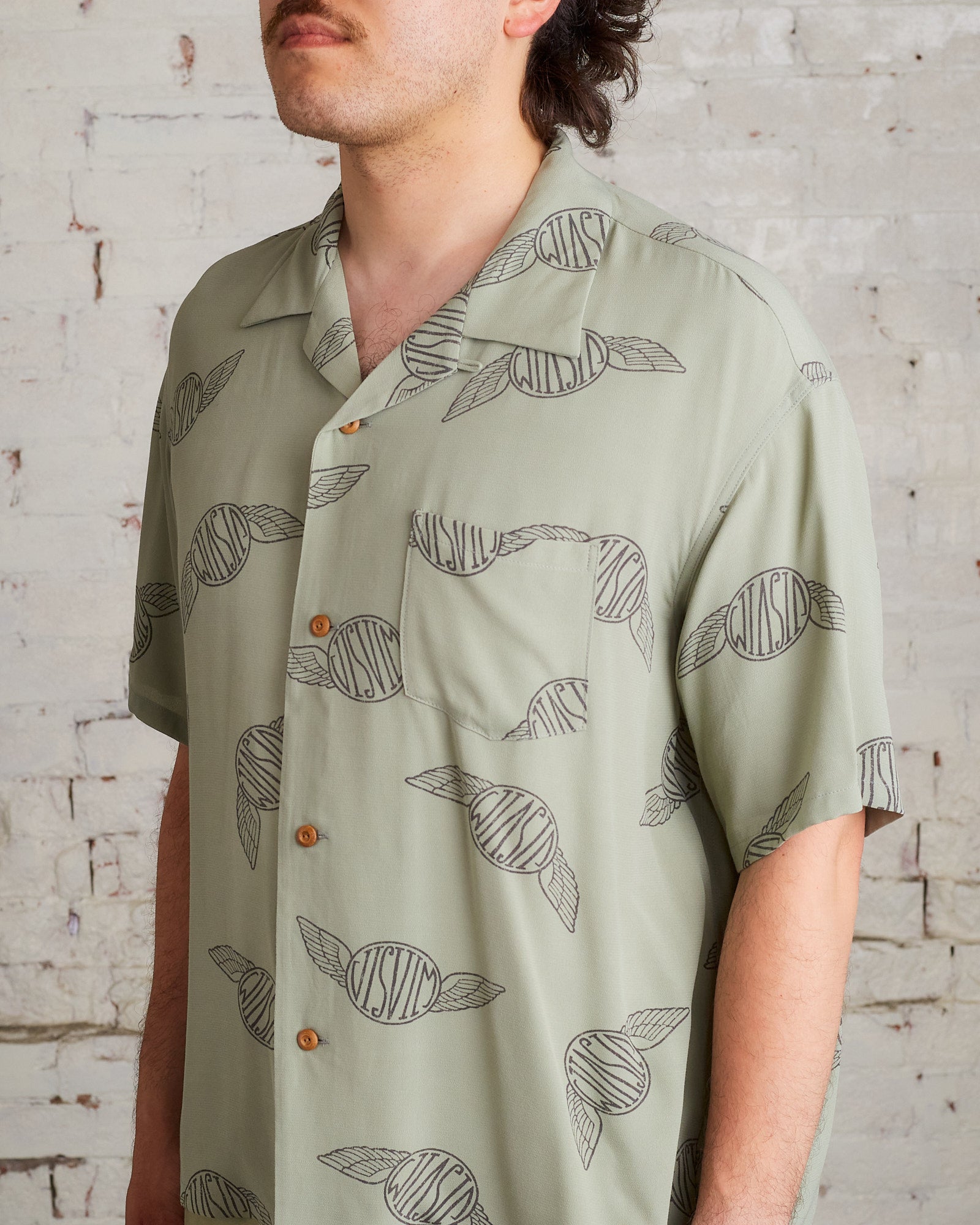 visvim Contrary Dept Wallis Button Shirt Lt Green